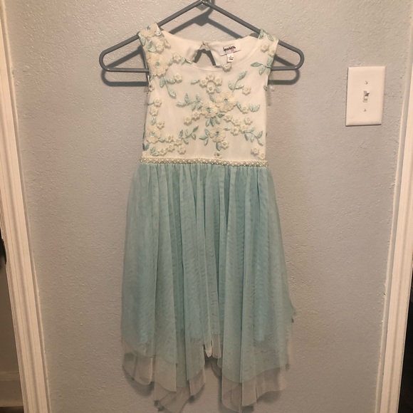 Speechless Other - Girls Light Blue/White Floral Sequin Dress